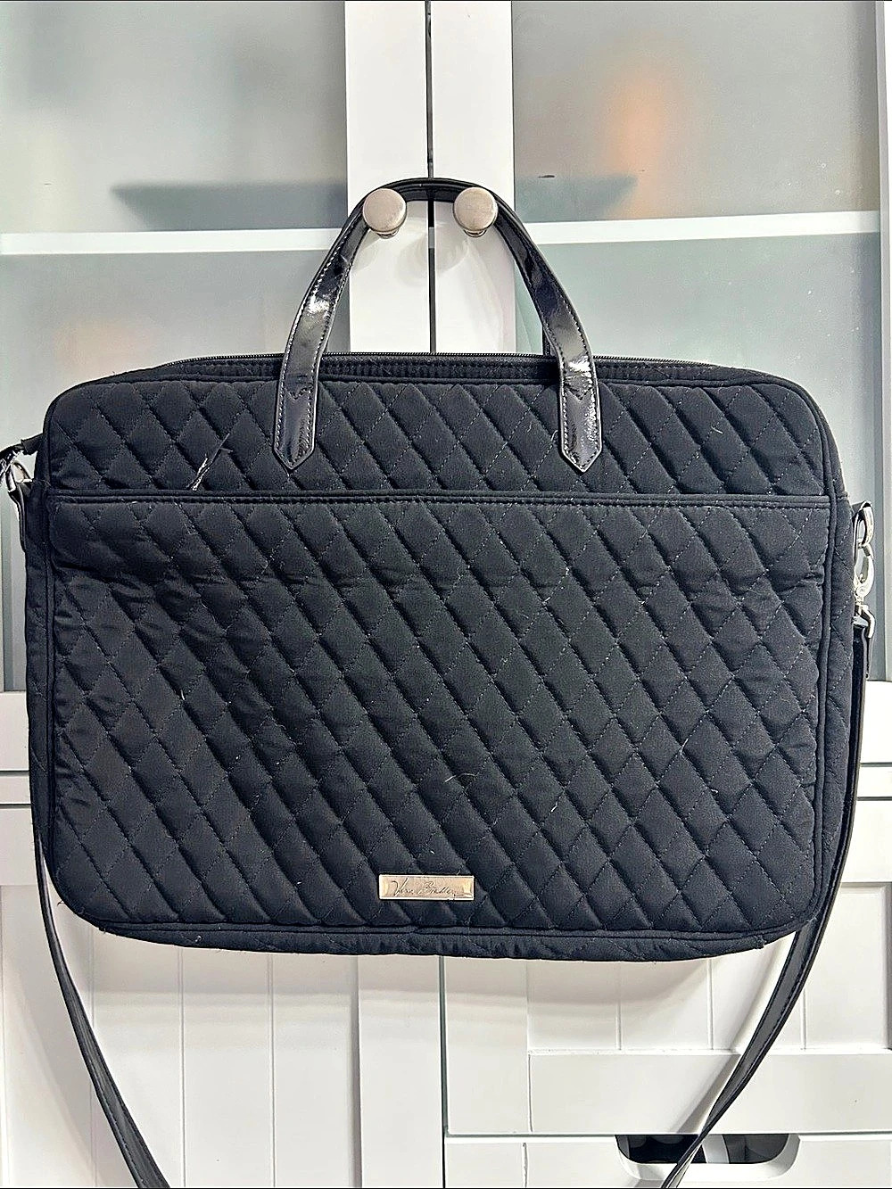 Vera Bradley Quilted Microfiber Laptop Bag/Briefcase Black